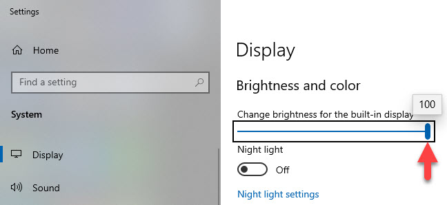 brightness slider