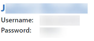 Username and password