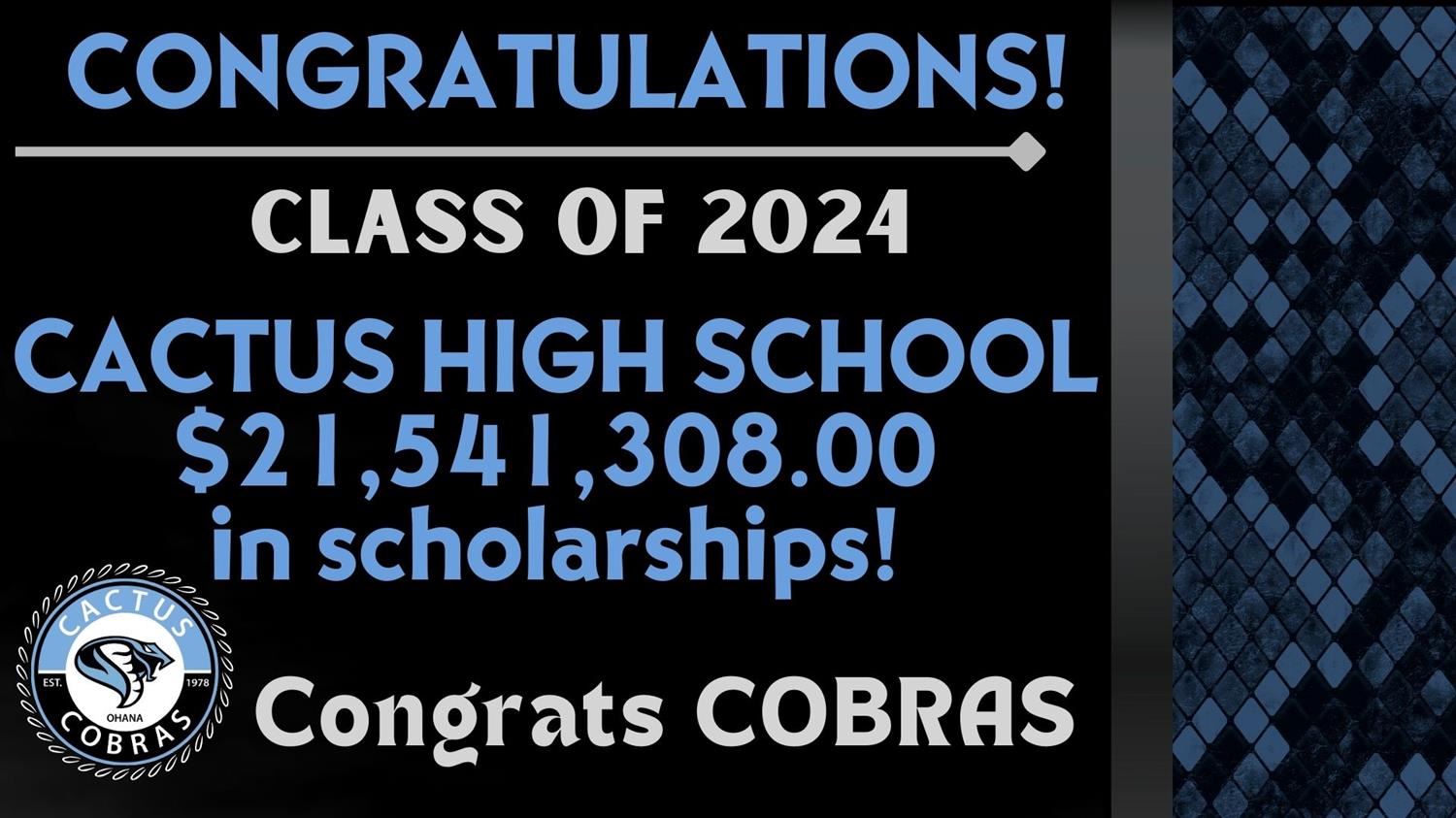  scholarship winnings